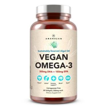 Imagem de Suplemento AMANDEAN Vegan Omega 3 Algae DHA e EPA 60 cápsulas gelatinosas-Unissex