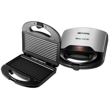 Imagem de Sanduicheira Master Grill Mondial Preto e Inox 750W S-20, Preto e Inox