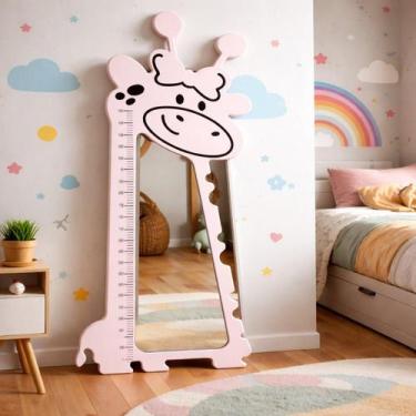 Imagem de Espelho Girafa Laço 150cm Régua de Crescimento - Art Minas Vidros