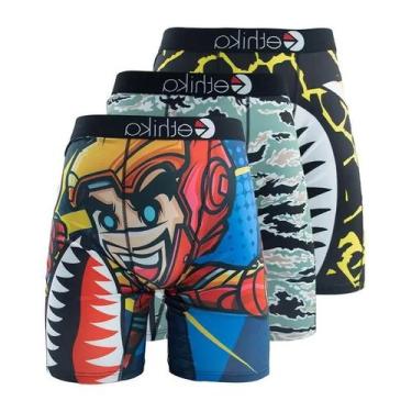 Imagem de Cuecas Boxer Masculinas plus Size XXXL Estampadas Sexy 3 Peças Lingeri