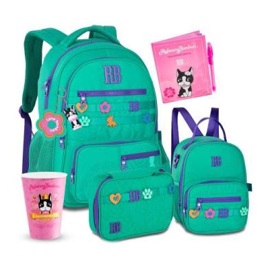 Imagem de Kit Mochila Escolar Rebecca Bonbon Estojo Lancheira Térmica, 18 litros