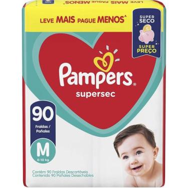 Imagem de Fralda Descartável Pampers SuperSec Pacote Hiper Econômico, M Com 90