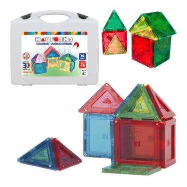 Imagem de Brinquedo Educativo Magnético Magforma Maleta 14 Peças STEAM