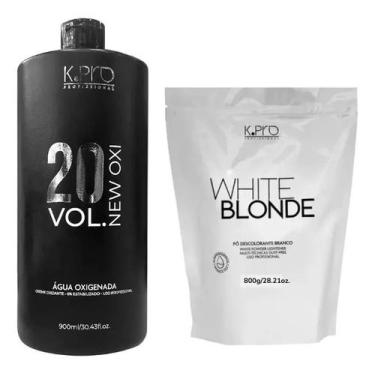 Imagem de Kit pó descolorante white blond 800gr + água oxigenada 900ml - kpro, 2
