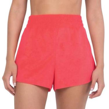 Imagem de Shorts Feminino Praia Piscina Atoalhado Curto Poliéster She 38402, Ros