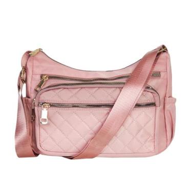 Imagem de Bolsa Feminina Elis Transversal Casual Trabalho Regulável - KLIZZ, Ros