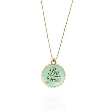 Imagem de Colar tampinha verde be free banhado a ouro 18k - Brimatto