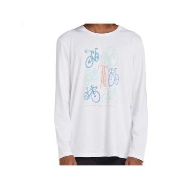 Imagem de Camiseta Hering Masculina Manga Longa 4fml Branco, XG, Branco