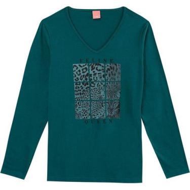 Imagem de Blusa Manga Longa Feminina Malwee Wee Ref. 78648, G2, Verde