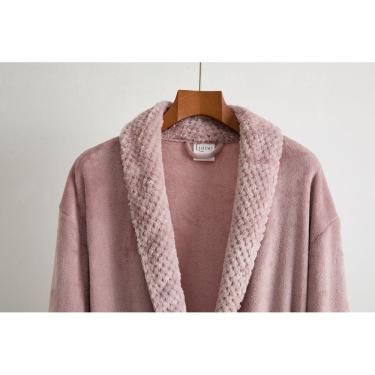 Imagem de Roupão Manga Longa Flannel Antialérgico Velar Tam M - Rose