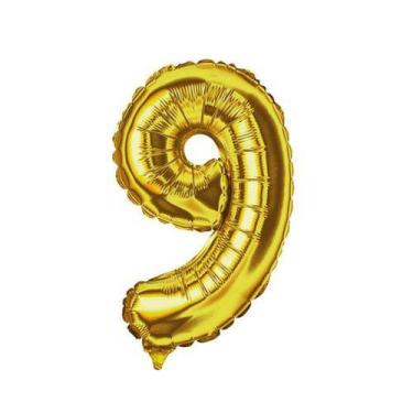 Imagem de Balão Dourado Número 9 - 28 Polegádas = 71cm - Gala SKU 11685