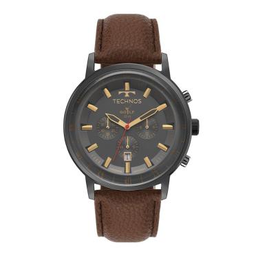 Imagem de Relógio de Pulso Masculino Os2ace-0f Cronógrafo Pulseira de Couro Marrom Mostrador Grafite Technos