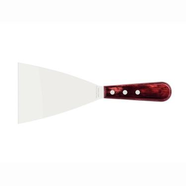 Imagem de Espátula Raspador para Chapa 21166175 Lâmina em Aço Inox Cabo Madeira Polywood Vermelho Uso Profissional Tramontina