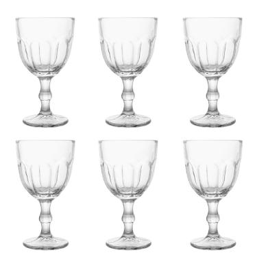 Imagem de Conjunto de Taças de Vidro para Água Faces 6 Peças 300ml Design Moderno Uso à Mesa Transparente Lyor