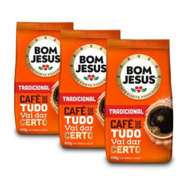 Imagem de Café Bom Jesus Tradicional Moído Kit 3 Pacotes de 500g cada
