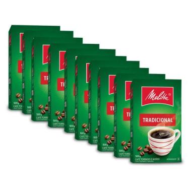 Imagem de Café Moído Melitta Tradicional à Vacuo Kit 10 Caixas de 500g