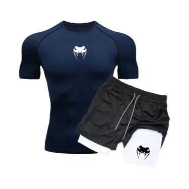Imagem de Conjunto De Fitness Masculino De Secagem Rápida Com Camiseta De Manga 
