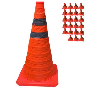 Imagem de Cone Retratil Kit 23 Uni Sinalizaçao Alerta Flexivel Aviso Seguranca O