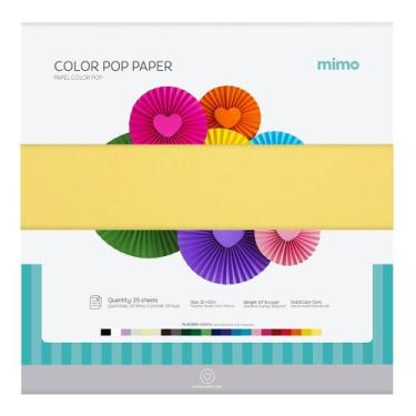 Imagem de Papel Color Pop Amarelo Canarinho Mimo - 30,5 x 30,5 cm - 180 gr - 25 