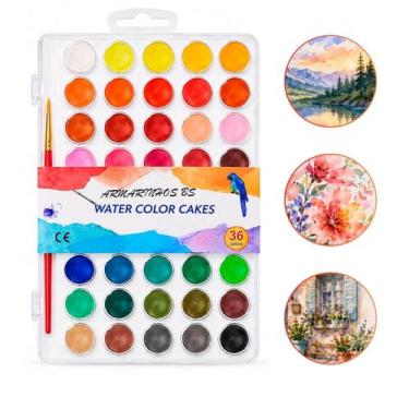 Imagem de Kit Aquarela Completa com Pincel Estojo de Pintura Artística Profissio
