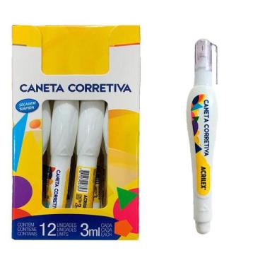 Imagem de Corretivo Caneta Acrilex Mini 3ml Caixa com 12