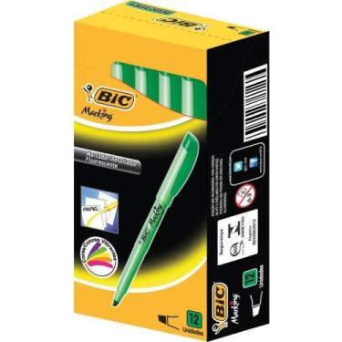 Imagem de Caneta Marca Texto Marking Verde Limao CX.C/12 - BIC