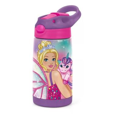 Imagem de Garrafa Infantil Inox Térmica Água Suco Pequena Barbie 500ml - LUXCEL