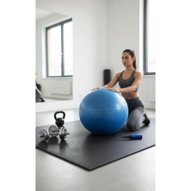 Imagem de 2x Bola Pilates 75cm Azul: Fortaleça e Equilibre C/ Bomba Gr - Congrat