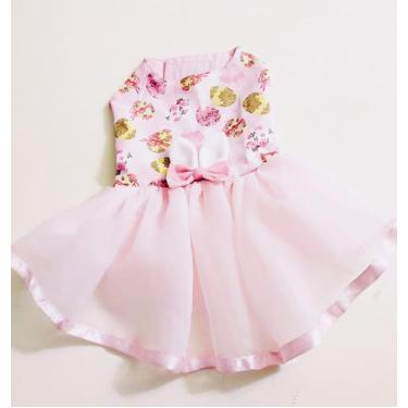 Imagem de Vestido de Pascoa Pet Rosa Pastel tamanho P - SHELBY MODA PET