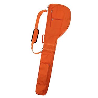 Imagem de Yajun Bolsa de transporte leve de golfe para taco, bolsa de viagem com zíper, bolsa de domingo, organizador de grande capacidade, acessórios de treinamento de golfe, laranja