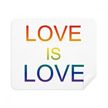 Imagem de LGBT Pano de limpeza com bandeira de arco-íris Love is Love, 2 peças, tecido de camurça