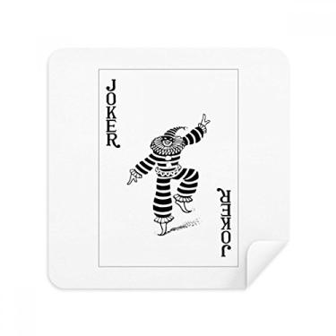 Imagem de Tecido de camurça com estampa de cartas de baralho Coringa preto, 2 unidades