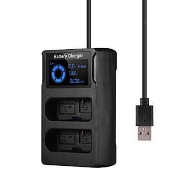 Imagem de Carregador de Bateria Zwbfu Carregador de bateria de câmera USB de slot duplo portátil com visor LCD Carregador de bateria de câmera rápida Substituição para baterias EN-EL14 Acessórios de câmera