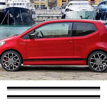 Imagem de MVMTVT Adesivos com listras laterais de carro filme de vinil decoração automotiva decalques para Volkswagen Cross Up GT Styling Acessórios de ajuste de carro automotivo