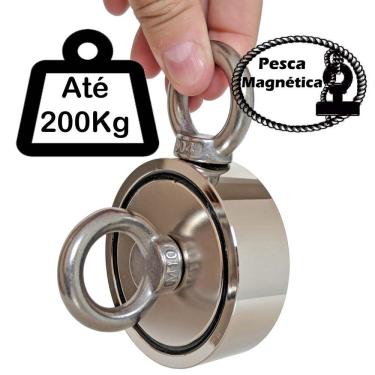 Imagem de Imã De Neodímio Pesca Magnetica Até 200 Kg De Tração 2furos