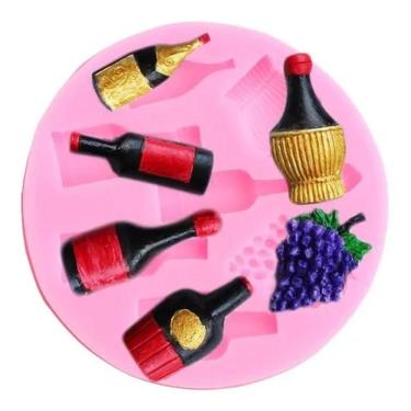 Imagem de Molde De Silicone Vinho Garrafa Uva