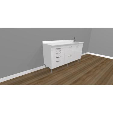 Imagem de Balcão Para Dentista Triplo Com Pia - Deki Light