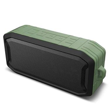 Imagem de HIOD Alto-falante Bluetooth sem fio com microfone rádio mini alto-falante Bluetooth portátil para esportes ao ar livre viagem em família, verde