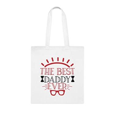 Imagem de A bolsa Best Daddy Ever Tote bag, The Best Daddy Ever (O melhor papai de sempre presente para o melhor papai, bolsa de ombro papai, bolsas reutilizáveis, presente para papai da filha favorita, filho e filhos, Branco