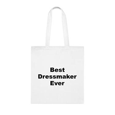 Imagem de Bolsa Tote Dressmaker para costureiras, melhor costureira, presente para costureiras, presente para costureiras, bolsa de ombro para costureiras, bolsas reutilizáveis para costureiras, ideia de de Natal, Branco