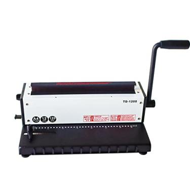 Imagem de INTBUYING Máquina de encadernação de bobina de fio de base de metal de aço 34 furos 3: 1 máquina de encadernação quadrada máquina de anel de ferro de encadernação de 120 folhas capacidade de encadernação #TD1200 máquina a Cahier Spirale