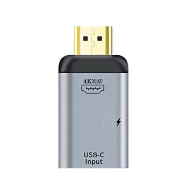 Imagem de NFHK Adaptador de alimentação USB-C tipo C fêmea para pia HDMI HDTV e PD 4K 60hz 1080p para telefone e laptop