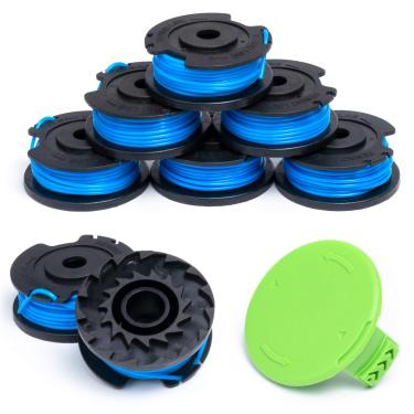 Imagem de Future Way Carretel de substituição de aparador de cordas compatível com cortadores sem fio Greenworks 24V 40V 80v 29252, linha única de 0,16 cm, 8 carretéis e 1 tampa, 5 metros cada