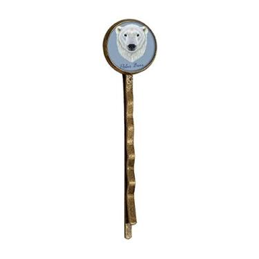 Imagem de White Northern Wild Polar Bear Animal Retro Metal Hair Bobby Pin Headwear