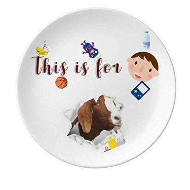 Imagem de Prato de porcelana Animal Paper Breaking Shock Expressions Prato redondo para jantar masculino