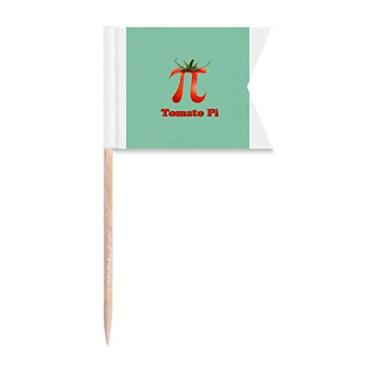 Imagem de Calculating Mathematical Pi Tomate Bandeiras de palito de dente Marcação de rotulagem para Bolo de Festa Prato de Queijo