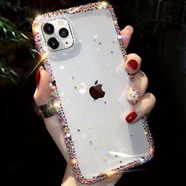 Imagem de Capa de celular macia transparente com glitter Diamond Star para iPhone 11 12 Pro Max 13 X XS XR 7 8 Plus SE 3 Capa transparente de silicone transparente para iPhone 12