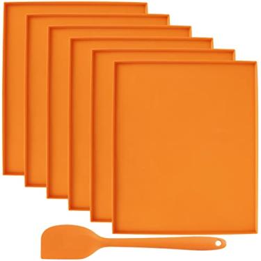 Imagem de AB1 Tapete de silicone para alimentos de 30,48 cm à prova d'água à prova de vazamento para alimentos com borda resistente a altas temperaturas tapete de alimentos com raspador de silicone antiaderente, bandejas antiderrapantes para bolo para cozinha AB1