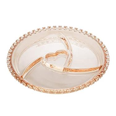 Imagem de PETISQUEIRA CRISTAL CORAÇÃO 23,5x2,5CM ÂMBAR METALIZADO