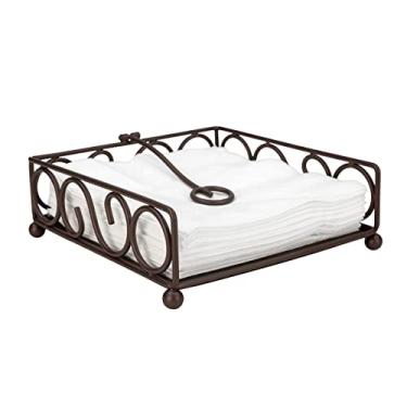 Imagem de Home Basics Porta-guardanapos plano bronze da coleção Scroll